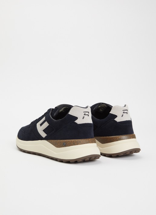 Floris van Bommel De Trikker 05.01 sneaker van suède - achterkant 4 donkerblauw