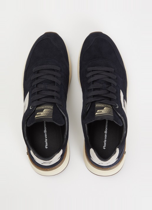 Floris van Bommel De Trikker 05.01 sneaker van suède - detail 2 donkerblauw