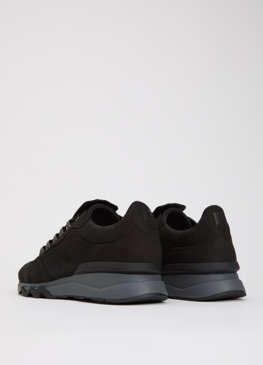 Floris van Bommel De Zager 01.26 sneaker van nubuck - achterkant 5 zwart