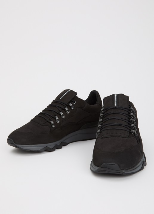 Floris van Bommel De Zager 01.26 sneaker van nubuck - detail 2 zwart