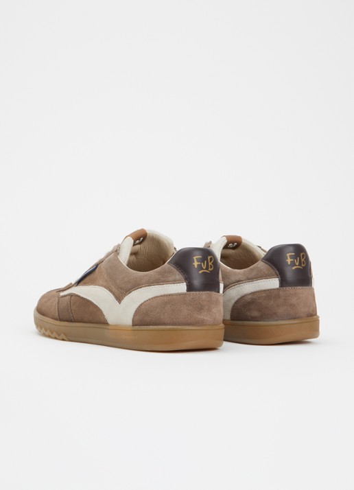 Floris van Bommel De zaler 01.28 sneaker van suède  - achterkant 4 taupe