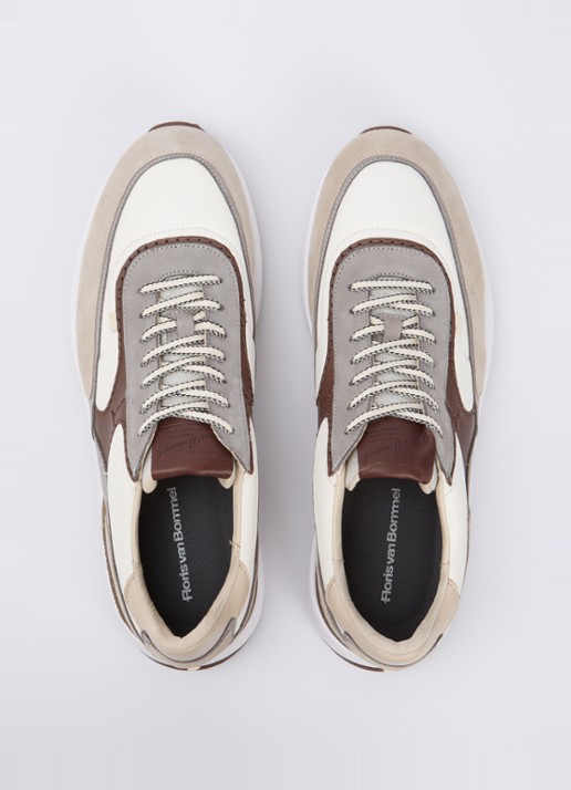 Floris van Bommel Noppi 37.10 sneaker van leer met suède details - detail 3 beige
