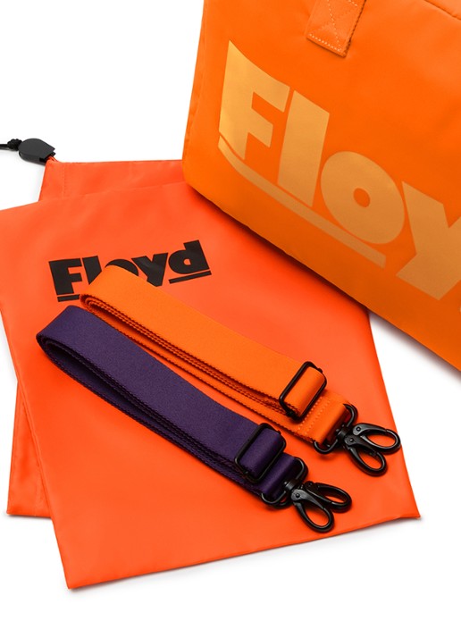 Floyd Weekendtas met logoprint - detail oranje