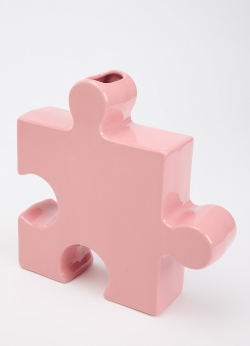 Fluid Market Puzzle vaas 23 cm - voorkant 2 roze