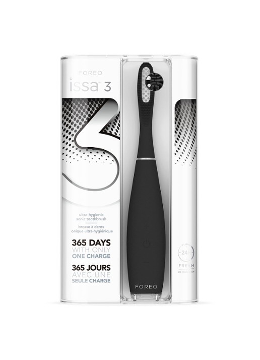Foreo ISSA™ 3 ultra-hygienic silicone sonic toothbrush - elektrische tandenborstel - detail zwart