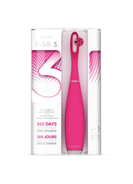 Foreo ISSA™ 3 ultra-hygienic silicone sonic toothbrush - elektrische tandenborstel - detail 3 fuchsia