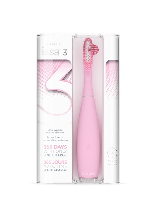 Foreo ISSA™ 3 ultra-hygienic silicone sonic toothbrush - elektrische tandenborstel - detail 3 pearl pink