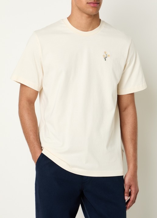 forét Bellis T-shirt met logoborduring