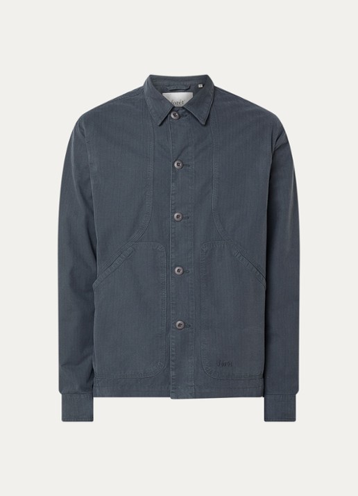 forét Berry comfort fit overshirt met steekzakken - voorkant 3 donkergrijs