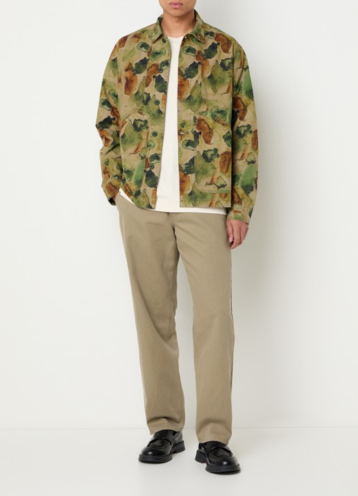 forét Clay straight fit chino met steekzakken - voorkant 4 mosgroen