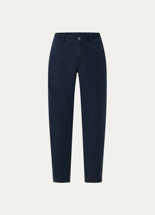 forét Clay straight fit chino met steekzakken - voorkant 4 donkerblauw