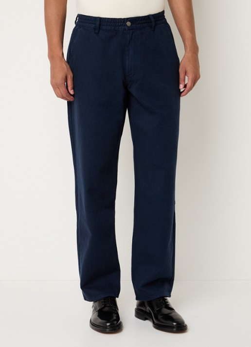 forét Clay straight leg jeans met steekzakken - detail indigo