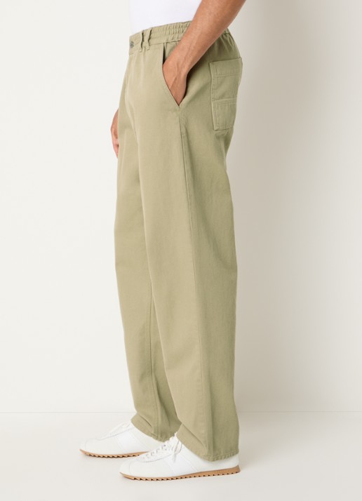forét Clay Twill tapered fit chino met steekzakken - detail 2 khaki