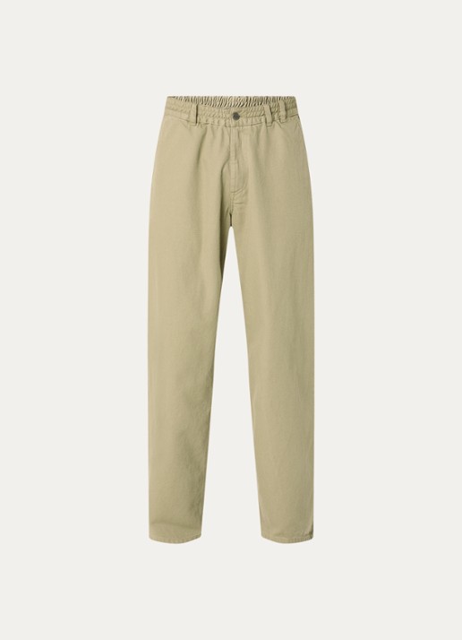 forét Clay Twill tapered fit chino met steekzakken - voorkant 3 khaki