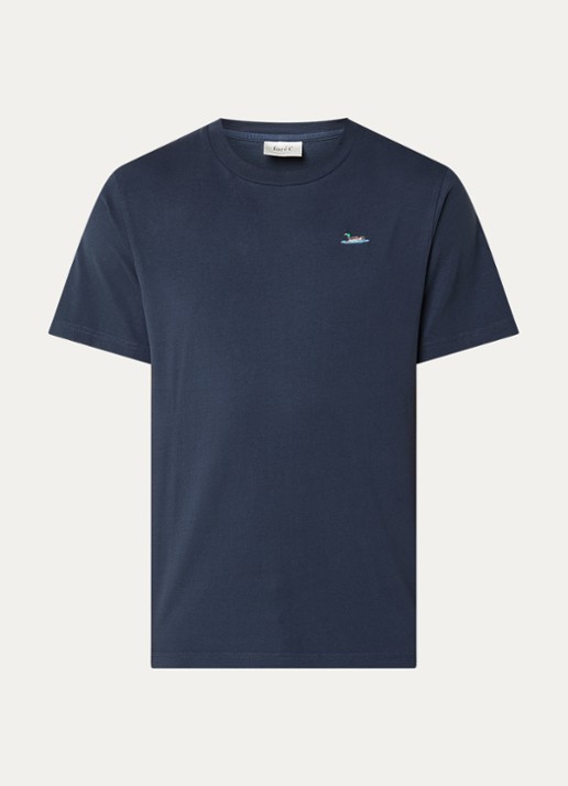 forét Duck T-shirt met borduring - voorkant 2 donkerblauw