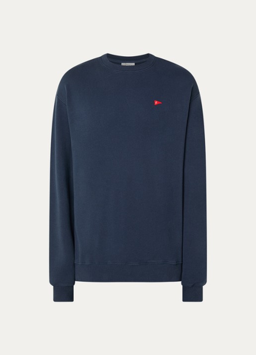forét Flag sweater met logoborduring - voorkant donkerblauw
