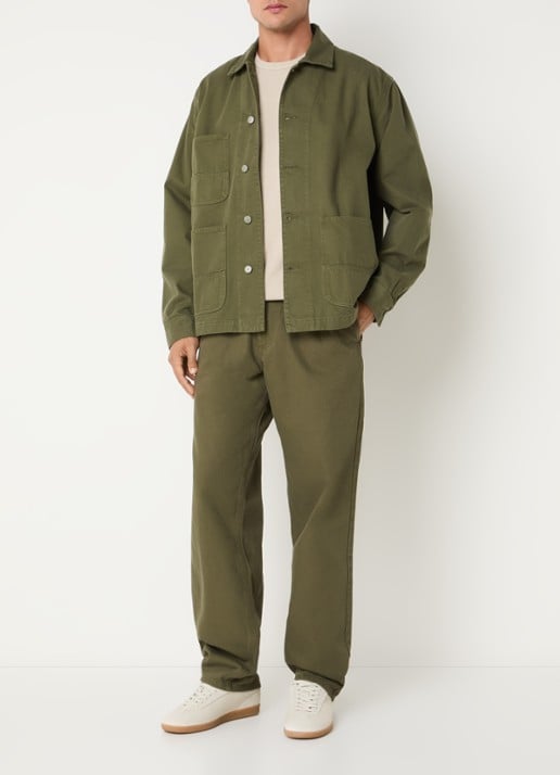 forét Forager overshirt met opgestikte zakken - voorkant 4 legergroen
