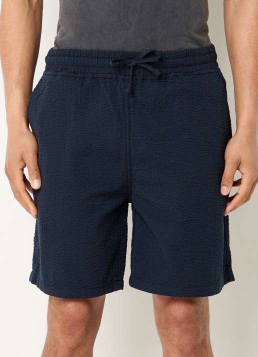 forét Hush loose fit korte broek met steekzakken - detail donkerblauw