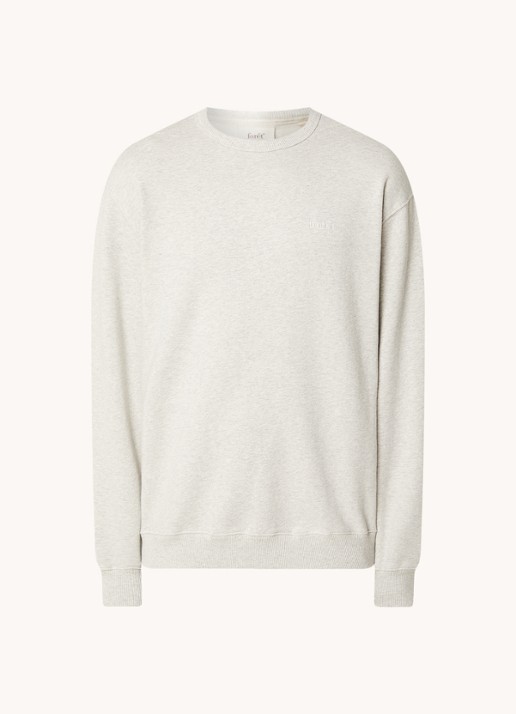 forét Noon sweater met logoborduring - voorkant 3 grijsmele
