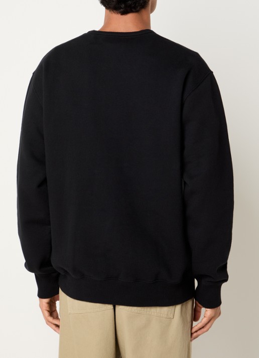 forét Noon sweater met logoborduring - achterkant 4 zwart