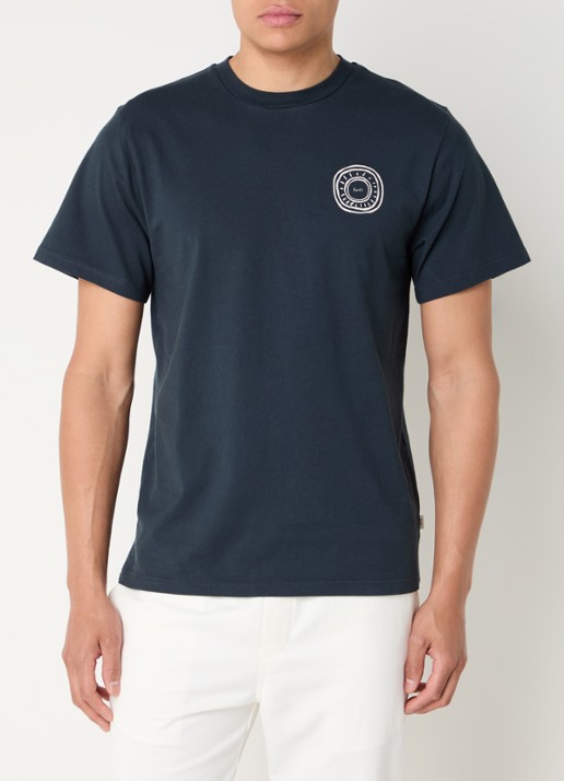 forét Nova T-shirt van  katoen met logo- en backprint - detail 2 indigo