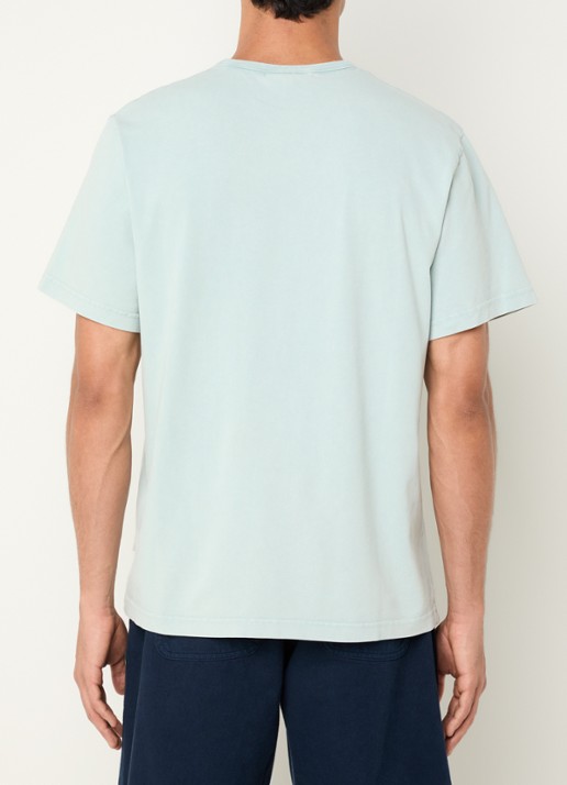 forét Oak T-shirt met logoborduring - achterkant 4 lichtblauw