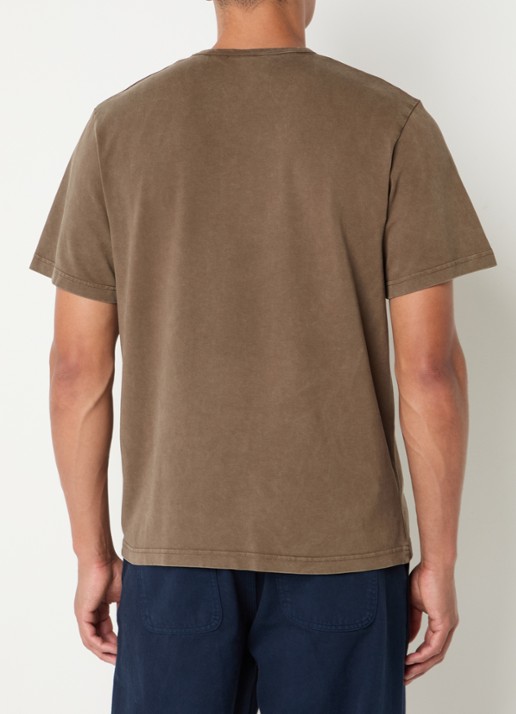 forét Oak T-shirt met logoborduring - achterkant 4 khaki