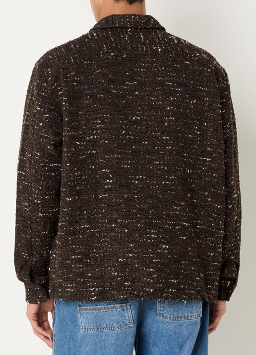 forét Overshirt met tweed-look en steekzakken - achterkant 4 bruin