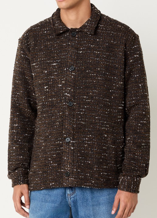 forét Overshirt met tweed-look en steekzakken