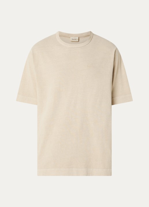 forét Park T-shirt met logoborduring - voorkant 2 khaki