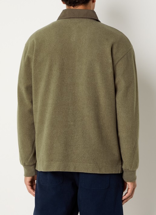 forét Regular fit polo met logo - achterkant 2 mosgroen
