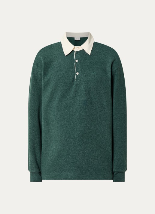 forét Regular fit polo met logo - voorkant 2 donkergroen
