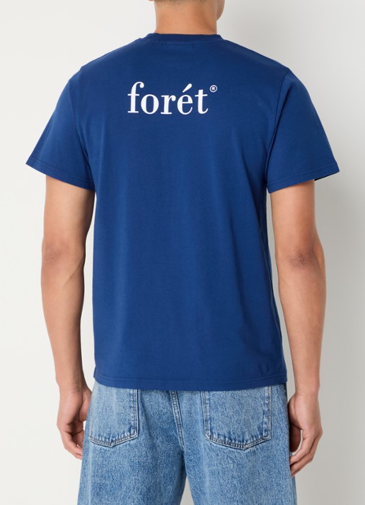 forét Still T-shirt van  katoen met logo- en backprint - achterkant royalblauw