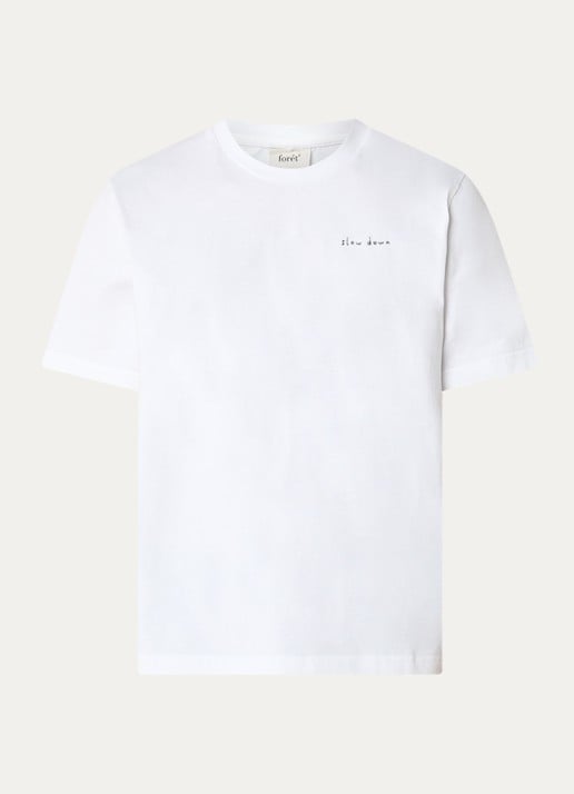 forét T-shirt met borduring - voorkant wit