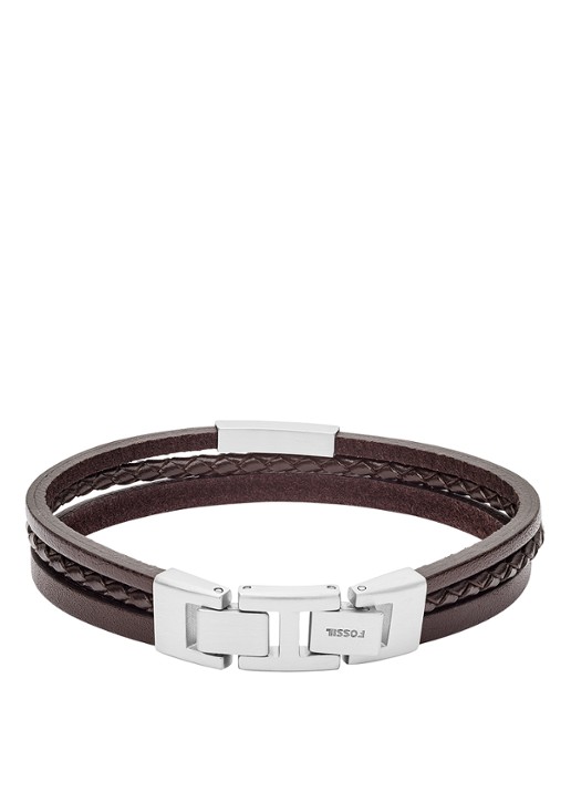 Fossil Armband van leer JF03323040 - voorkant 2 bruin
