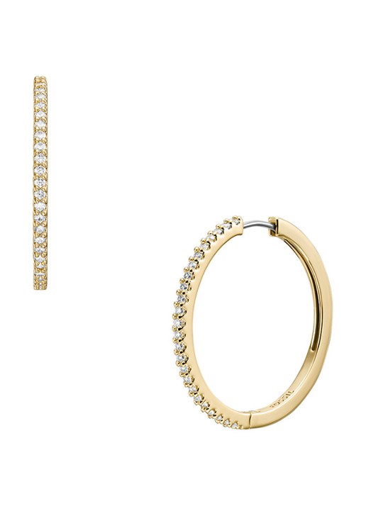 Fossil Ellis oorringen met zirkonia JA7261710 - detail goud