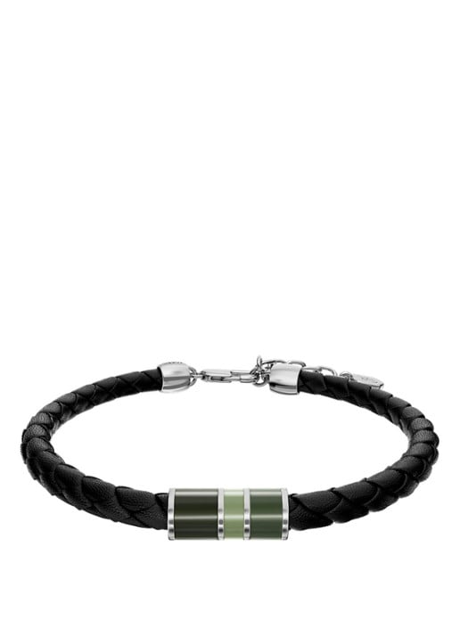 Fossil Everett armband van geweven leer JF05024040