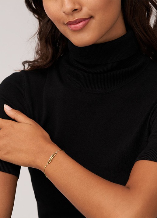 Fossil Heritage schakelarmband met glassteen JF04525710 - detail 7 goud