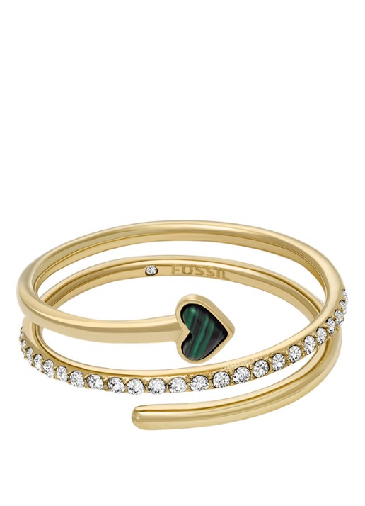 Fossil Jewelry ring met malachiet JF04860710 - detail 3 goud