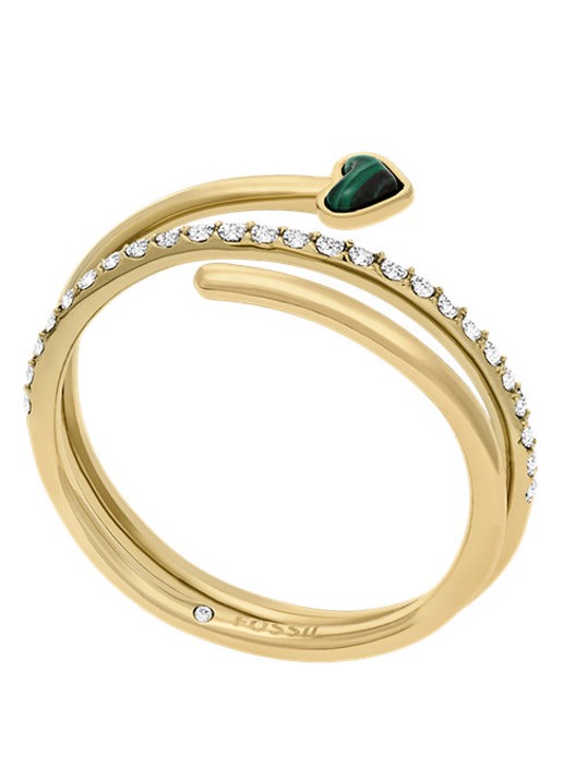 Fossil Jewelry ring met malachiet JF04860710 - detail 4 goud
