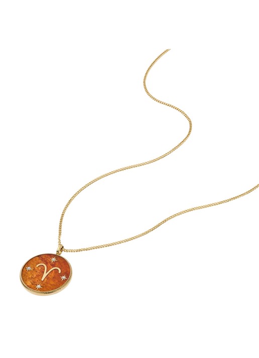 Fossil Ketting met hanger JF04838710 - detail goud
