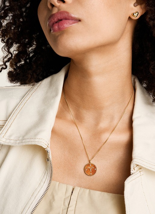 Fossil Ketting met hanger JF04838710 - detail 4 goud