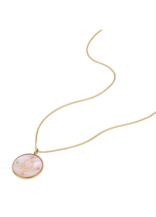 Fossil Ketting met hanger JF04844710 - detail goud
