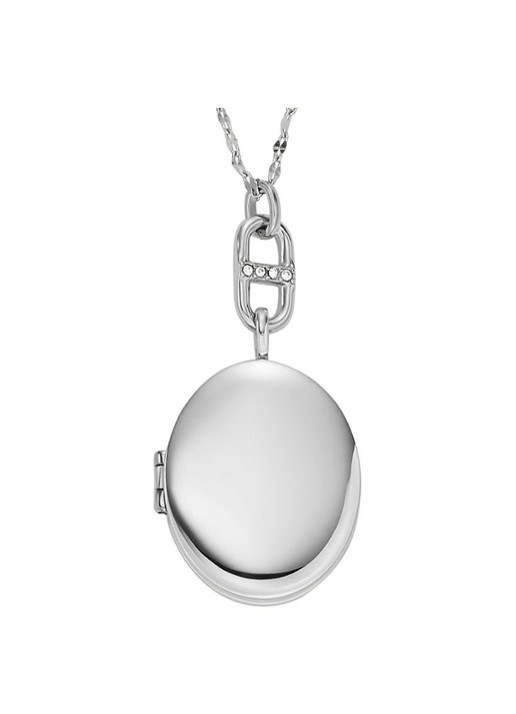 Fossil Ketting met kristal JF04427040 - detail 2 zilver