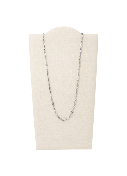 Fossil Ketting van roestvrijstaal  - detail zilver