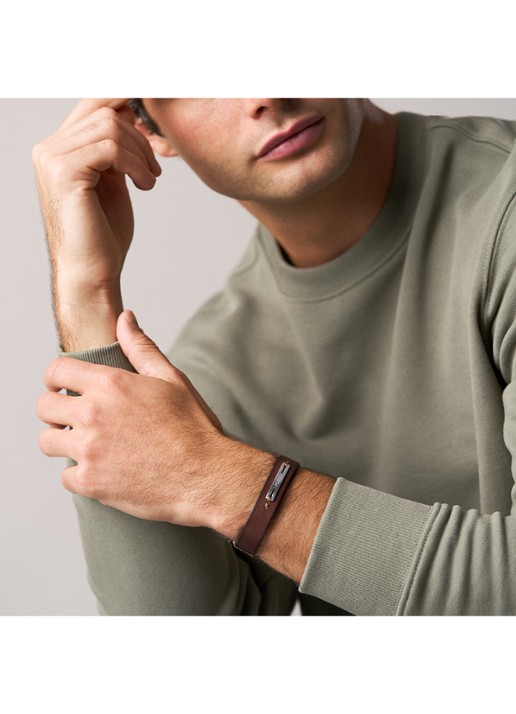 Fossil Machine armband JF04963040 - detail 6 bruin