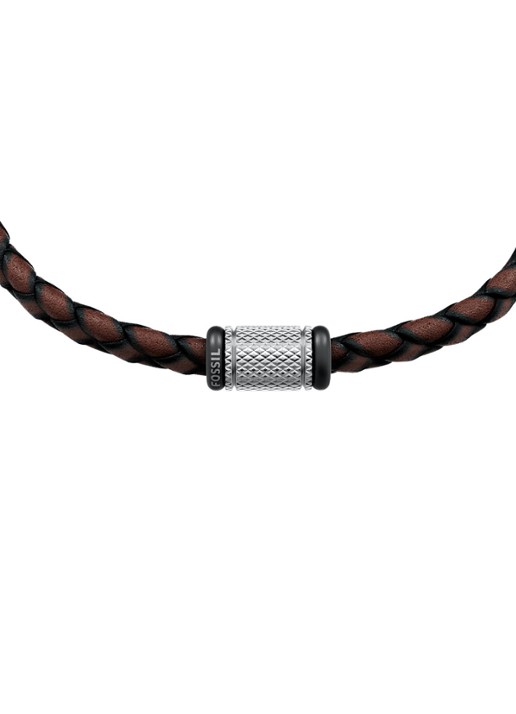Fossil Machine armband van geweven leer JF05009998 - detail 2 bruin