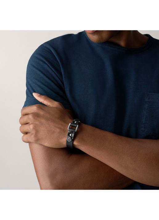 Fossil Machine armband van leer JF04946040 - detail 5 zwart