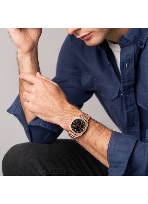 Fossil Machine horloge FS6158 - detail 5 roségoud