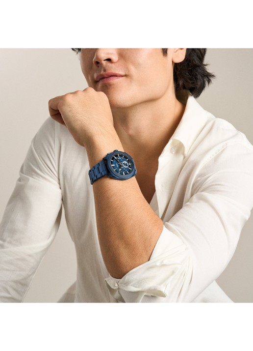 Fossil Machine horloge FS6167 - detail 6 blauw